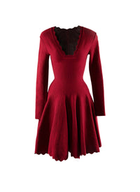 Elegant contrast short dress - Scarlet