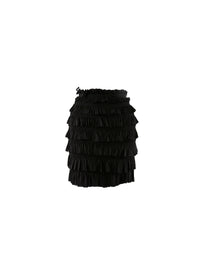Short open skirt with gathers - Black intense