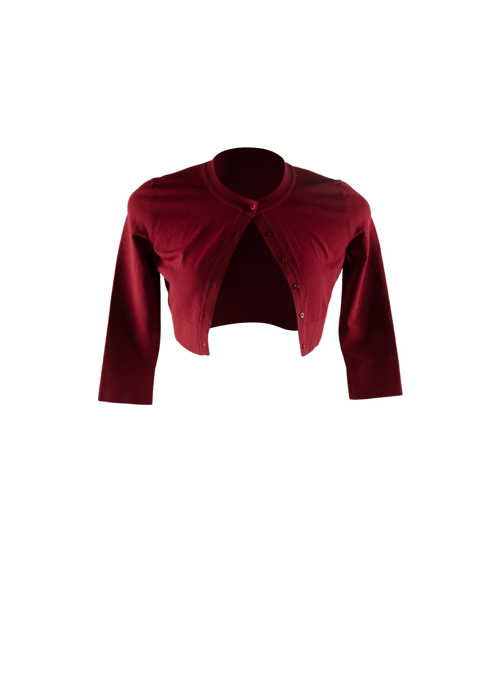 Long-sleeved knitted button-down cardigan - Vermeil Red
