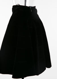 Plain mid-length skater skirt - Intense Black