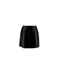 Plain leather mini skirt - Black intense
