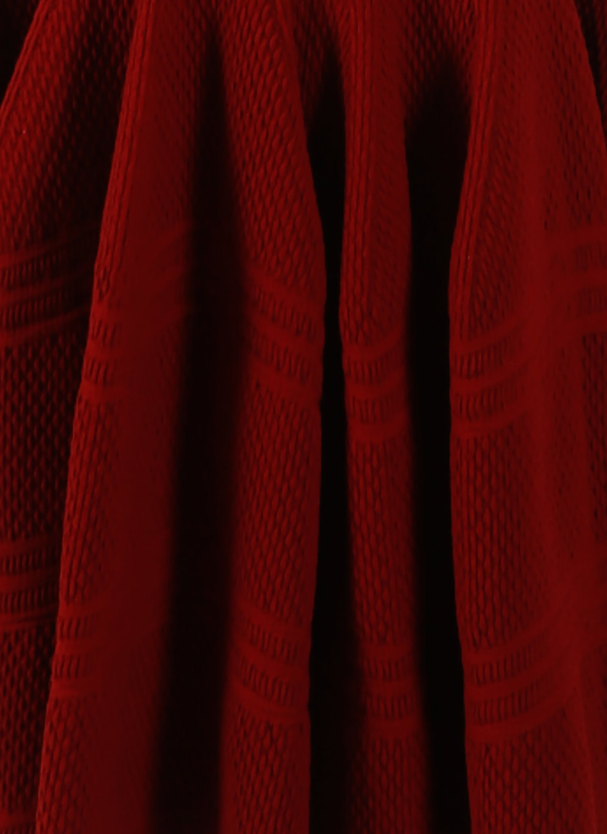 Fitted quilted wool skirt - Mahogany