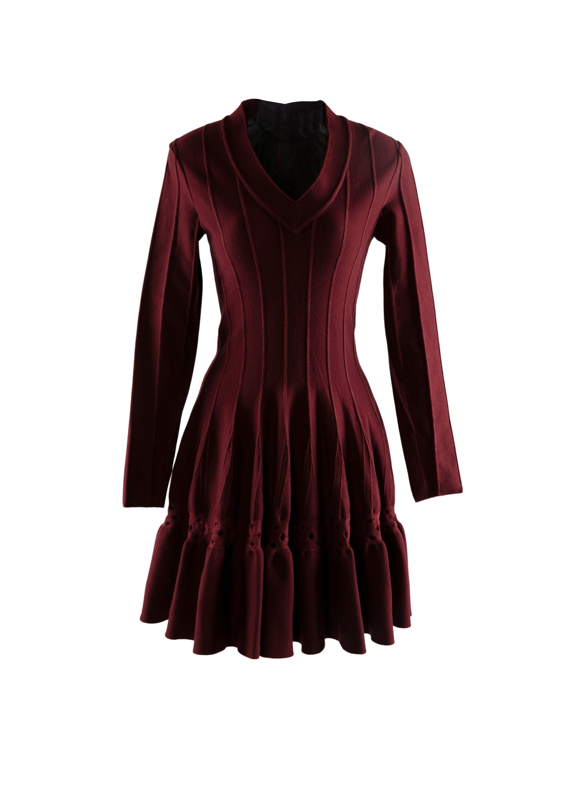 Robe maille structurée et silhouette définie - Bordeaux