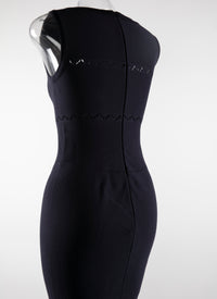 Sleeveless openwork mermaid dress - Dark Navy