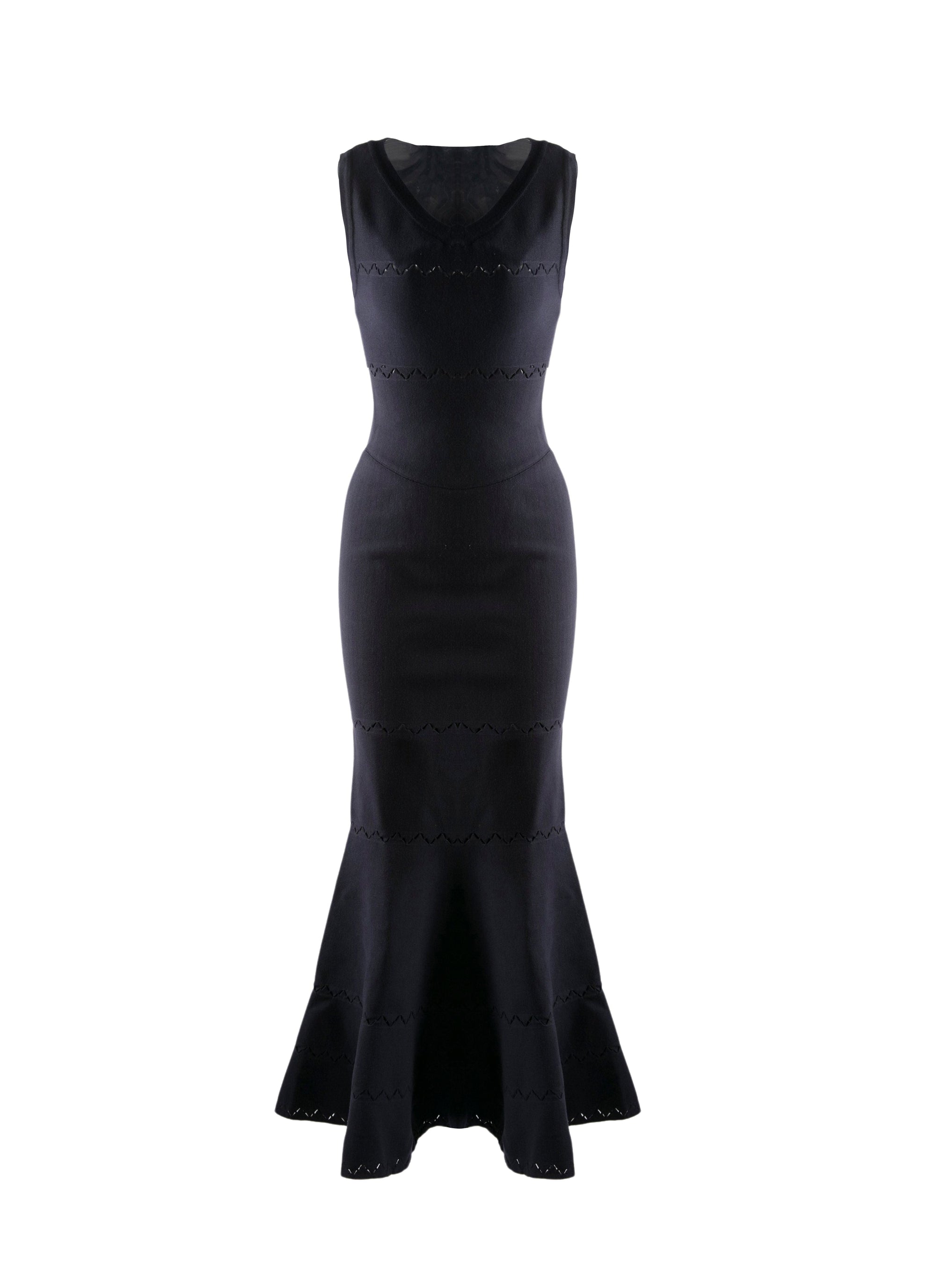 Sleeveless openwork mermaid dress - Dark Navy