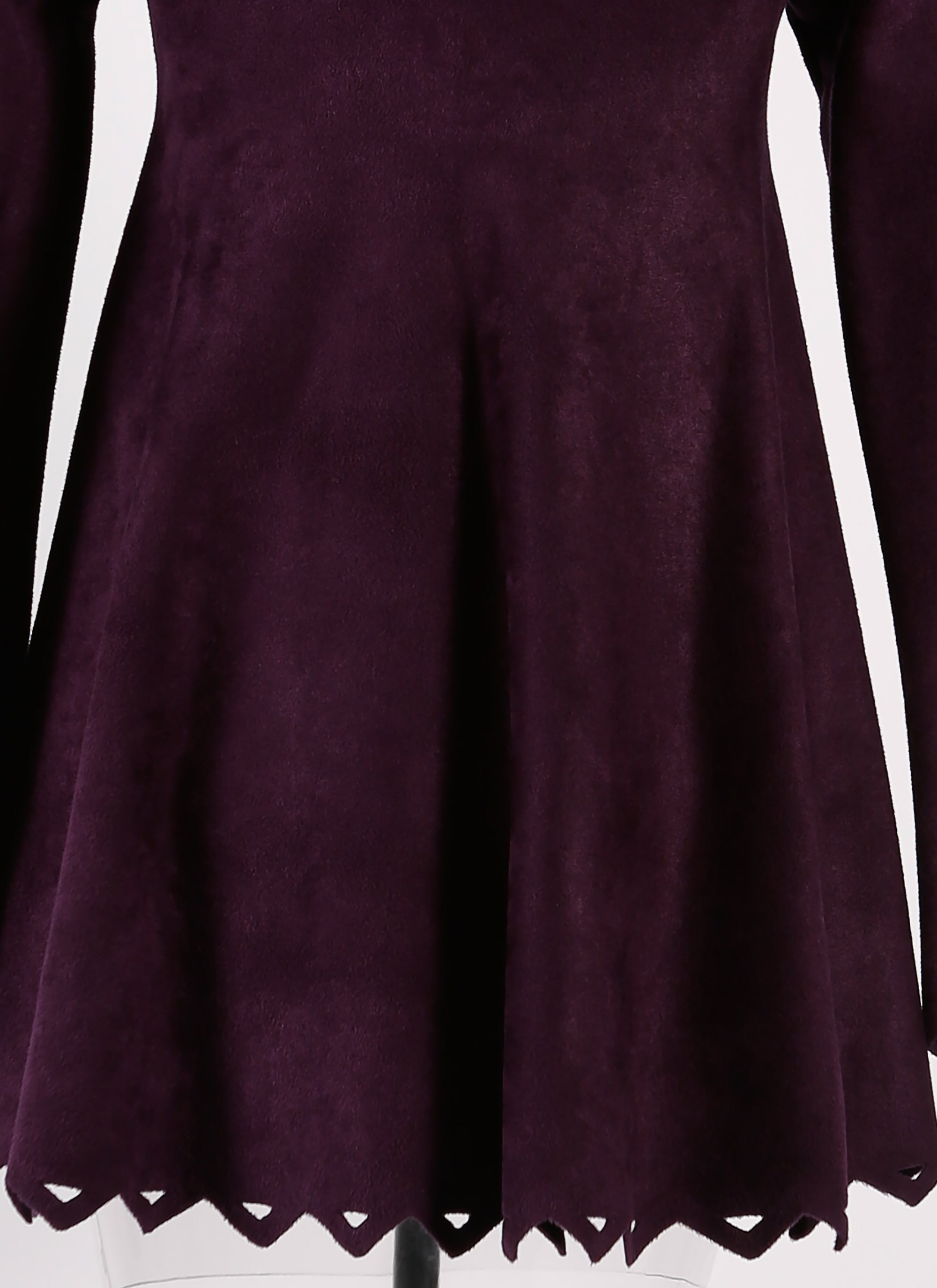 Baby-doll dress with long Trigone sleeves - Aubergine