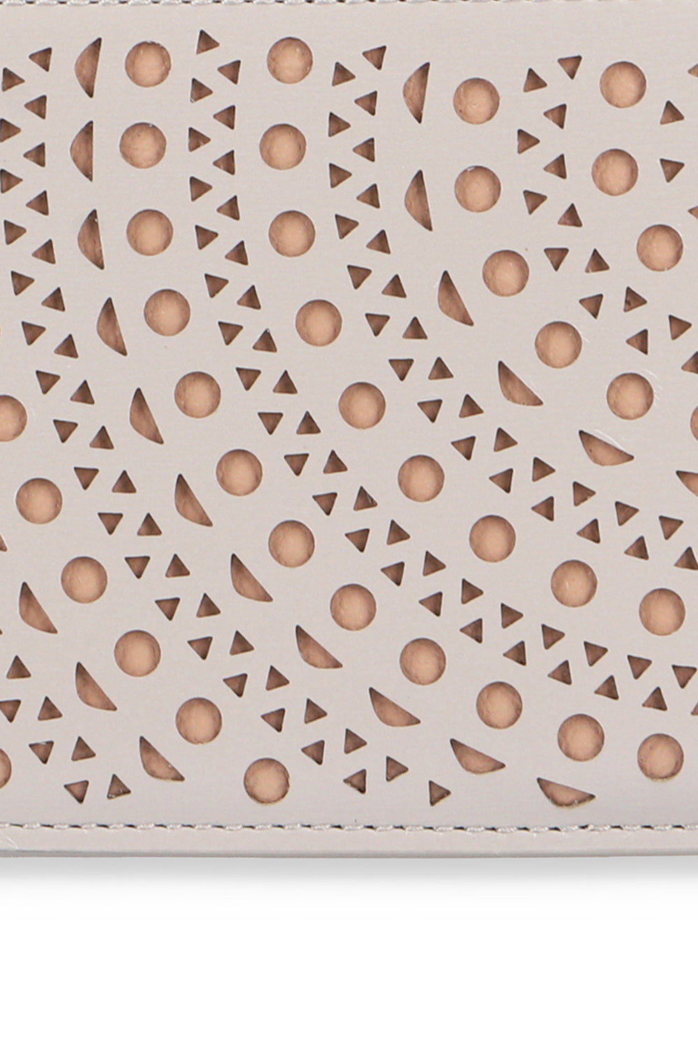 Openwork zipped leather card case - Perle & Sable