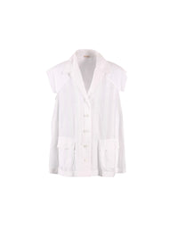 Chemise à manches courtes "Art Déco" - Blanc