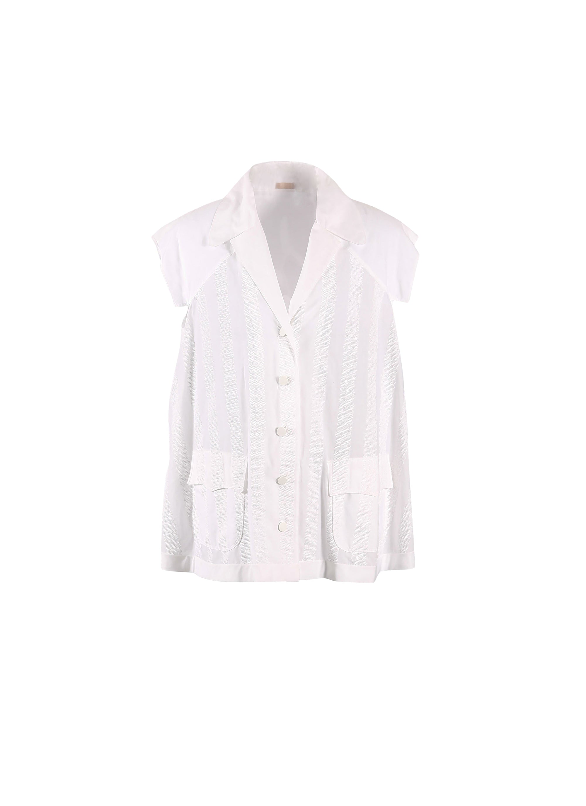 Chemise à manches courtes "Art Déco" - Blanc