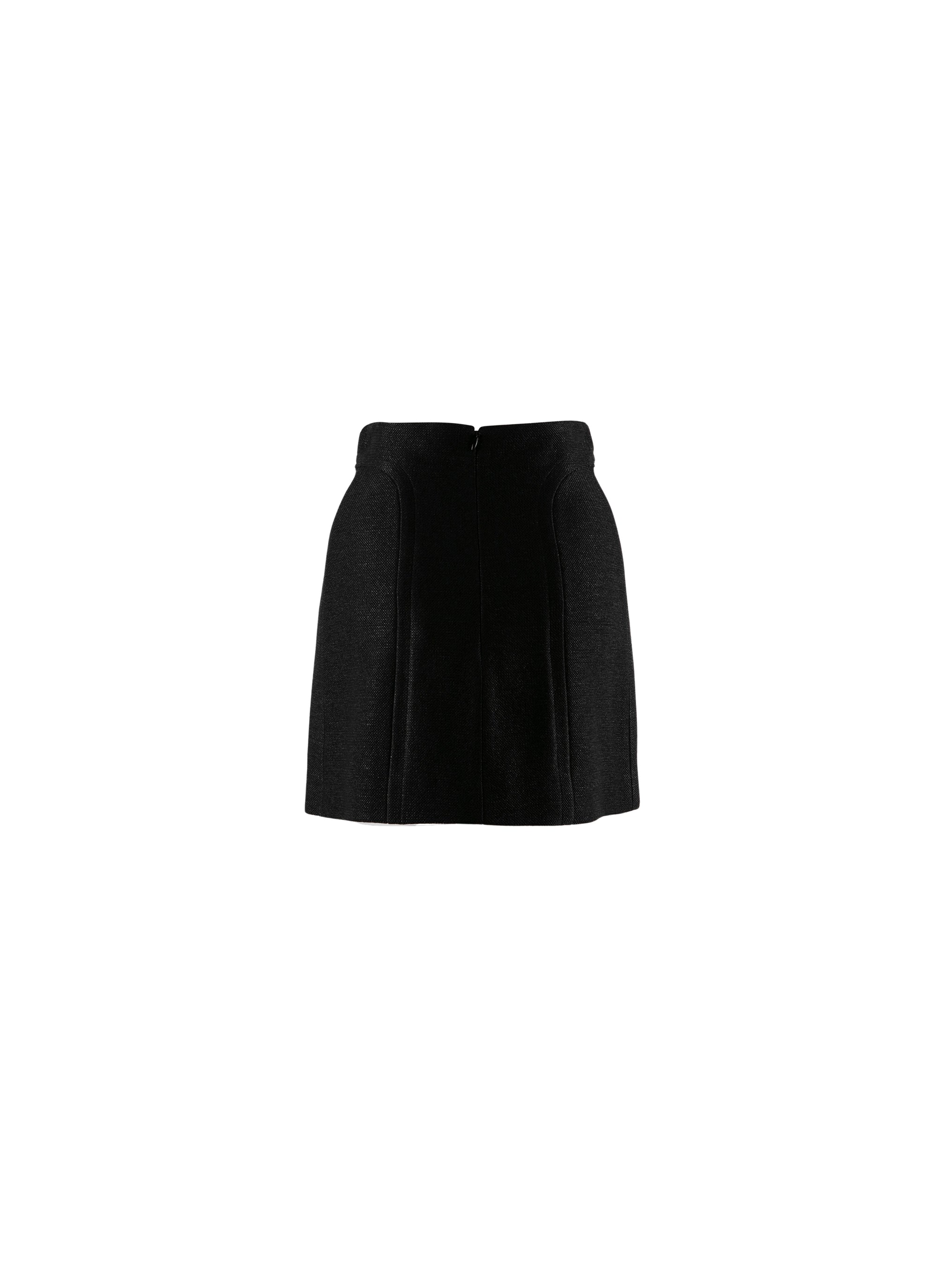 Plain mini skirt with seam detail - Intense Black
