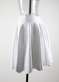 Short textured skater skirt - White
