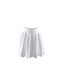 Short textured skater skirt - White