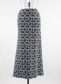 Long skirt with geometric print - Black & White