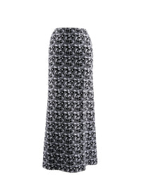 Long skirt with geometric print - Black & White