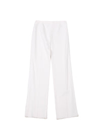 Raffia wide-leg trousers - White