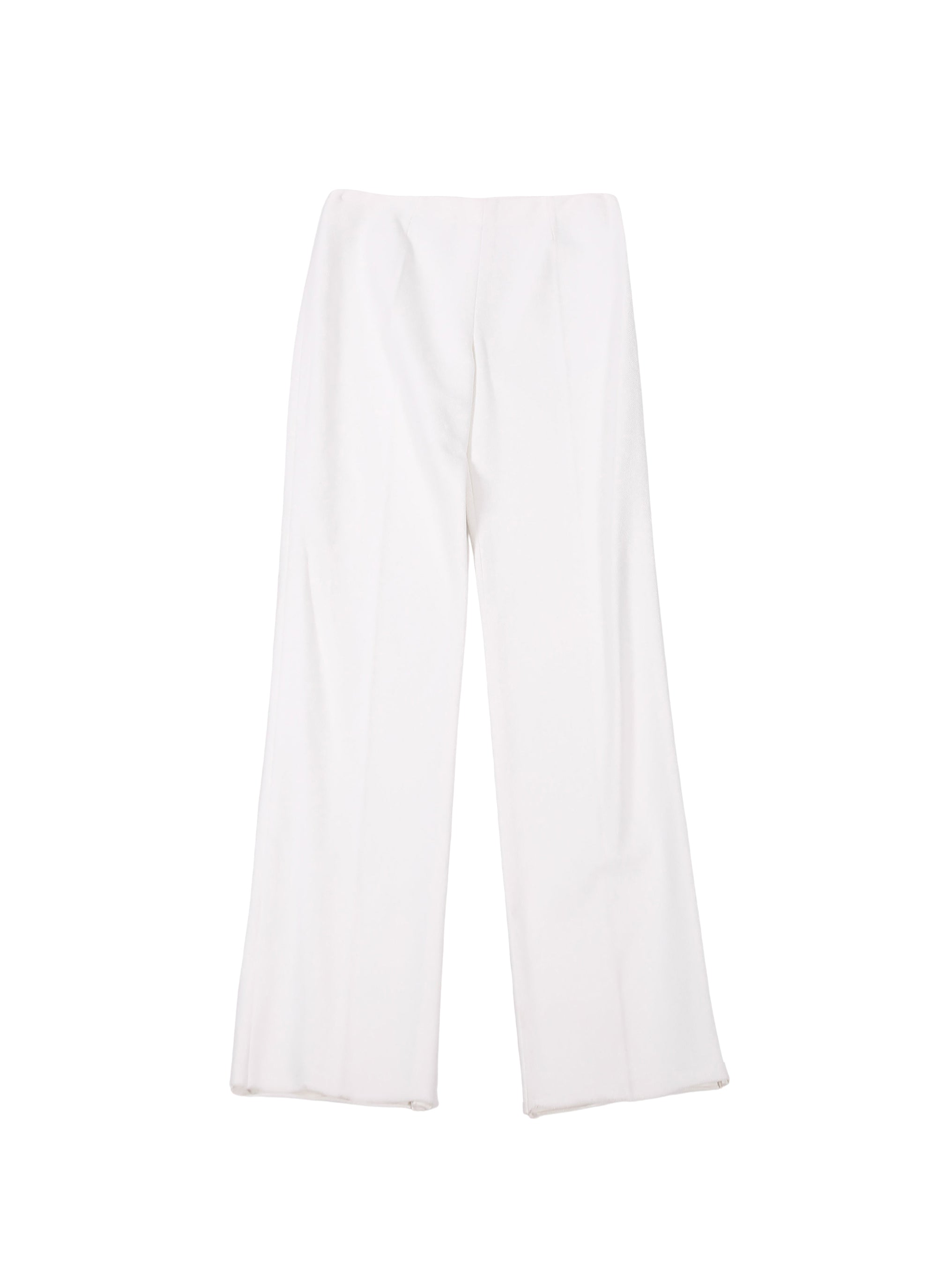 Raffia wide-leg trousers - White