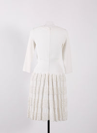 Robe à manches 3/4 Marquises en maille - Blanc