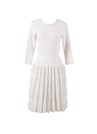 Robe à manches 3/4 Marquises en maille - Blanc