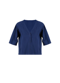 Cardigan court à manches longues en maille - Cobalt