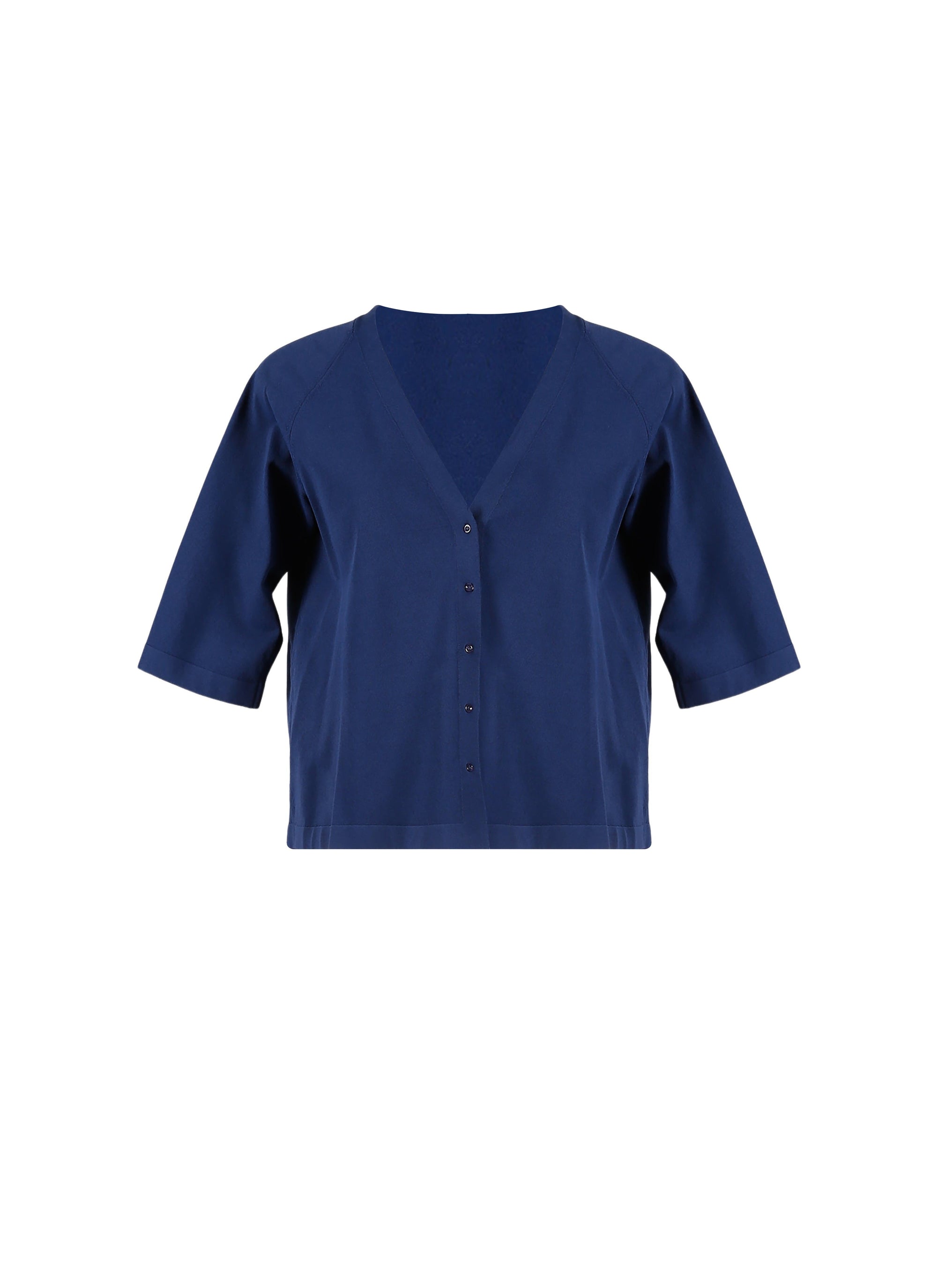 Cardigan court à manches longues en maille - Cobalt