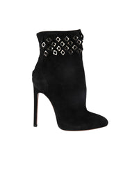 Eyelet boots in leather - Black