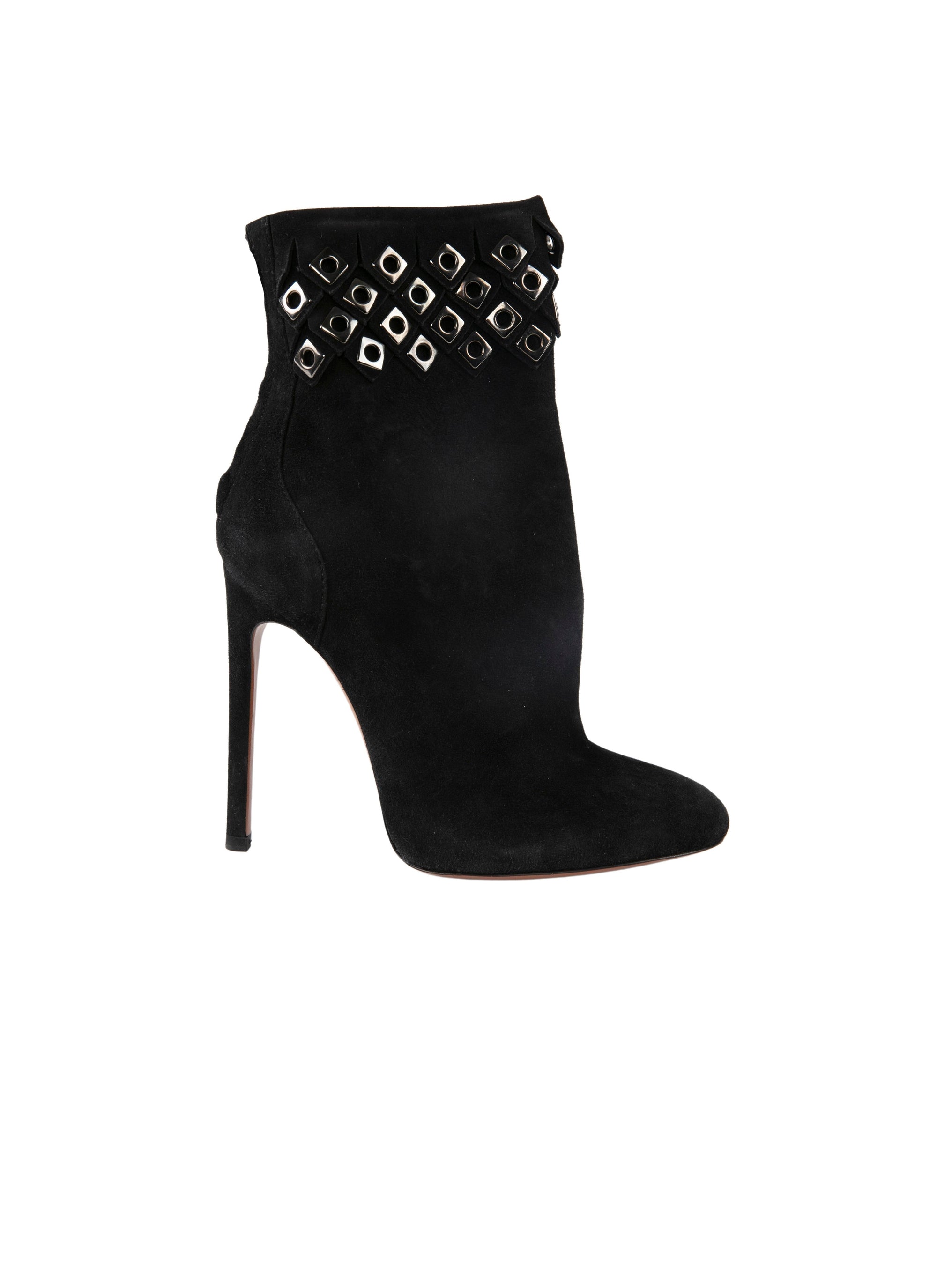 Eyelet boots in leather - Black