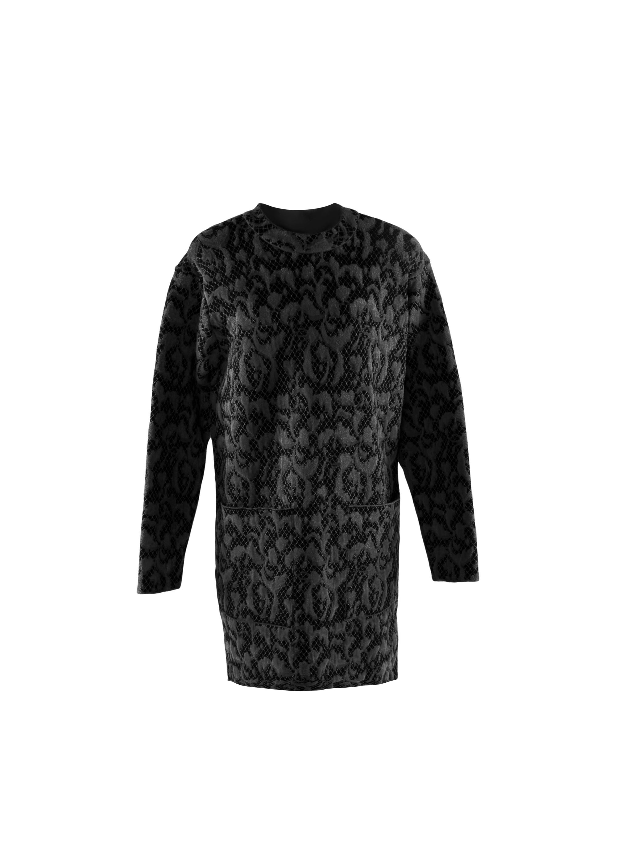 Baroque long jumper in wool - Black