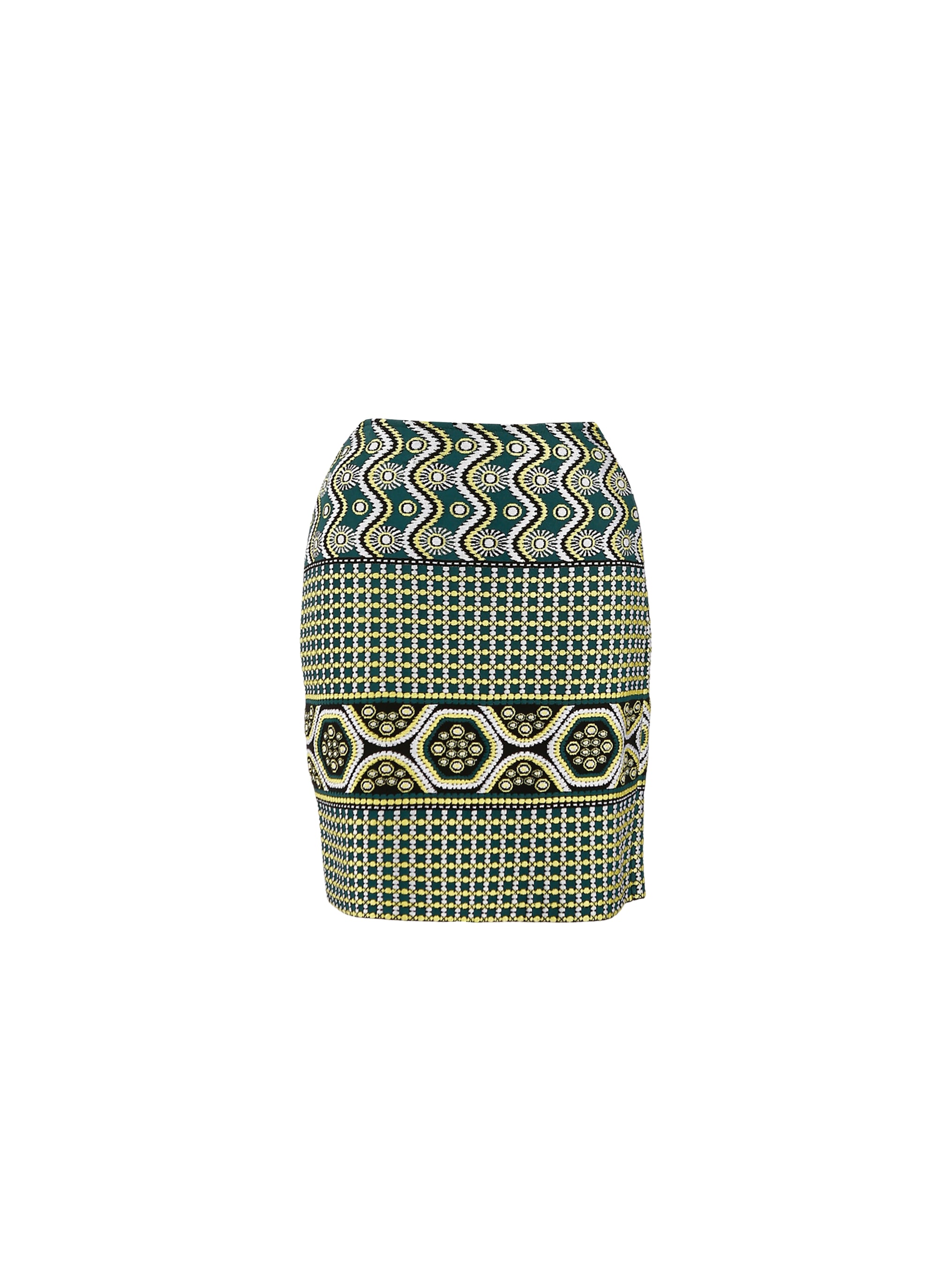 Bambara short skirt - Green & Yellow