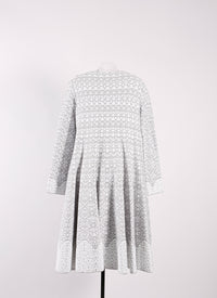Galatea knitted long-sleeved dress - White & Grey