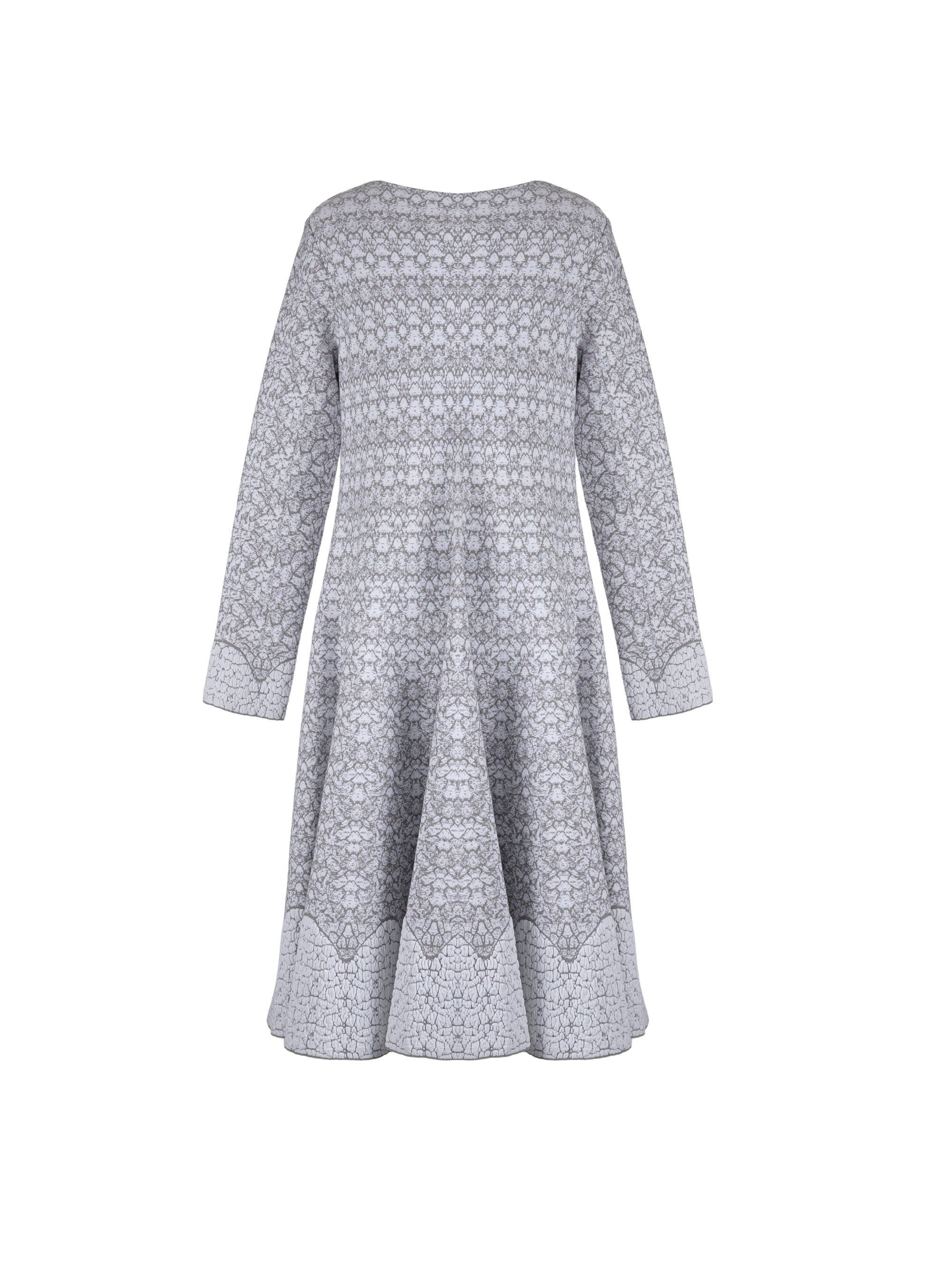 Galatea long sleeve knitted dress - White & Grey