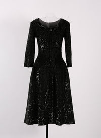 Granada long-sleeved dress - Black intense