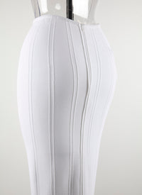 Piquée Nymphea knitted skirt - White
