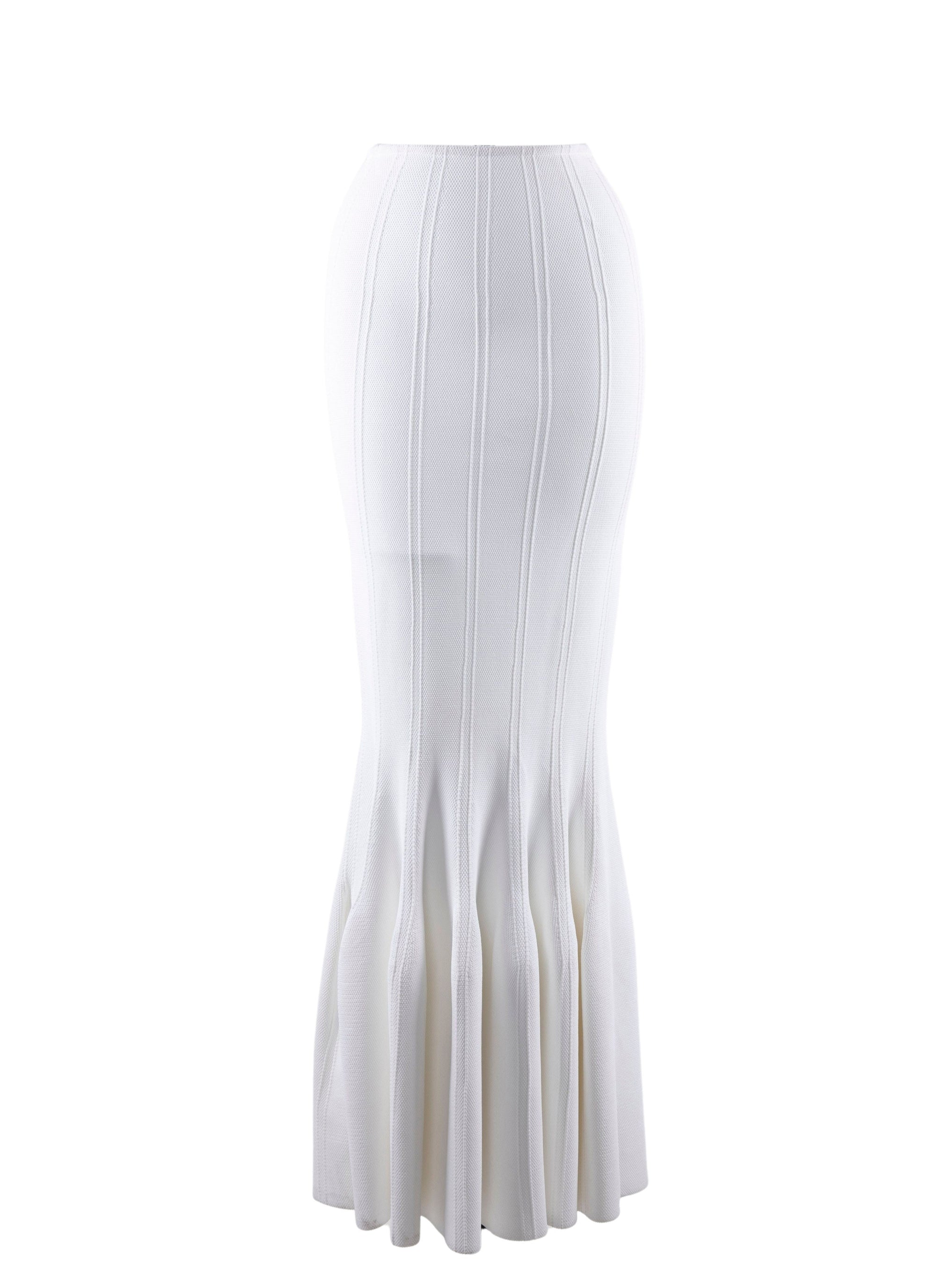 Piquée Nymphea knitted skirt - White