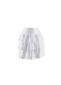 Skater skirt with openwork details - White