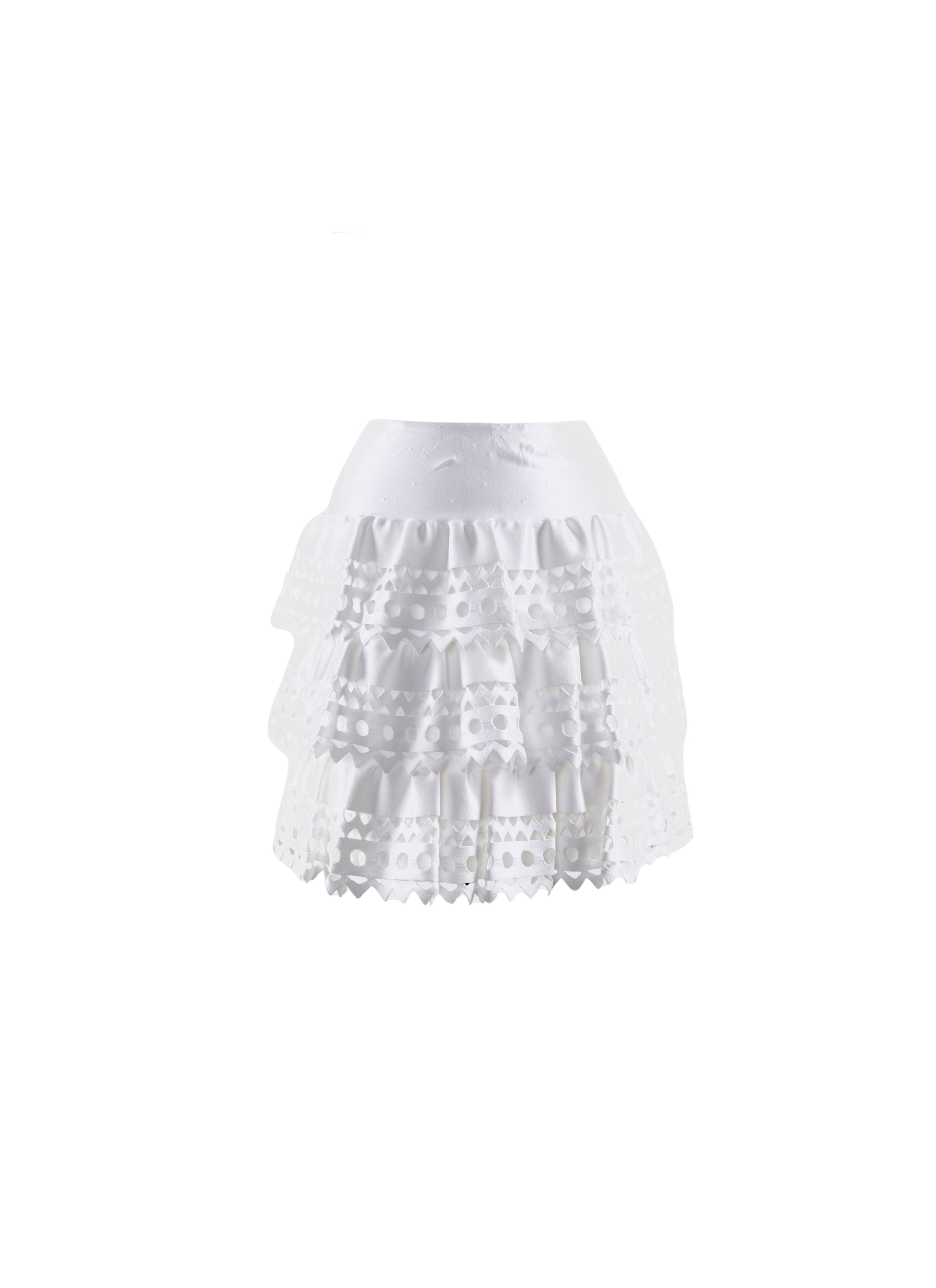 Skater skirt with openwork details - White