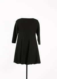 Long-sleeved quilted baby-doll dress - Black intense