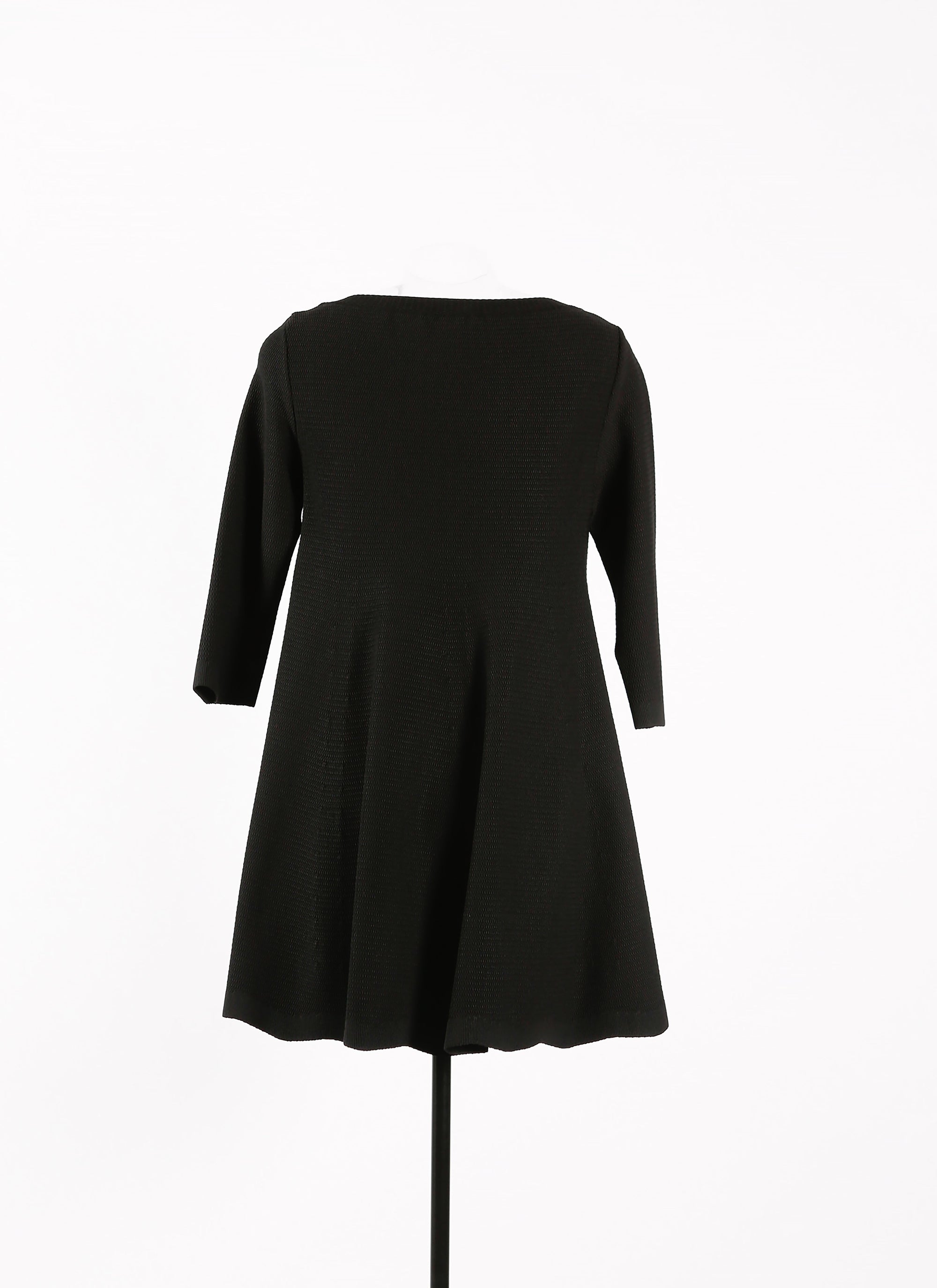 Long-sleeved quilted baby-doll dress - Black intense