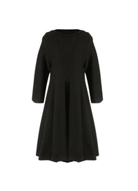 Long-sleeved quilted baby-doll dress - Black intense