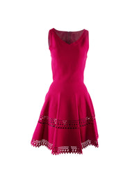 Skater dress with laser-cut hem - Purple