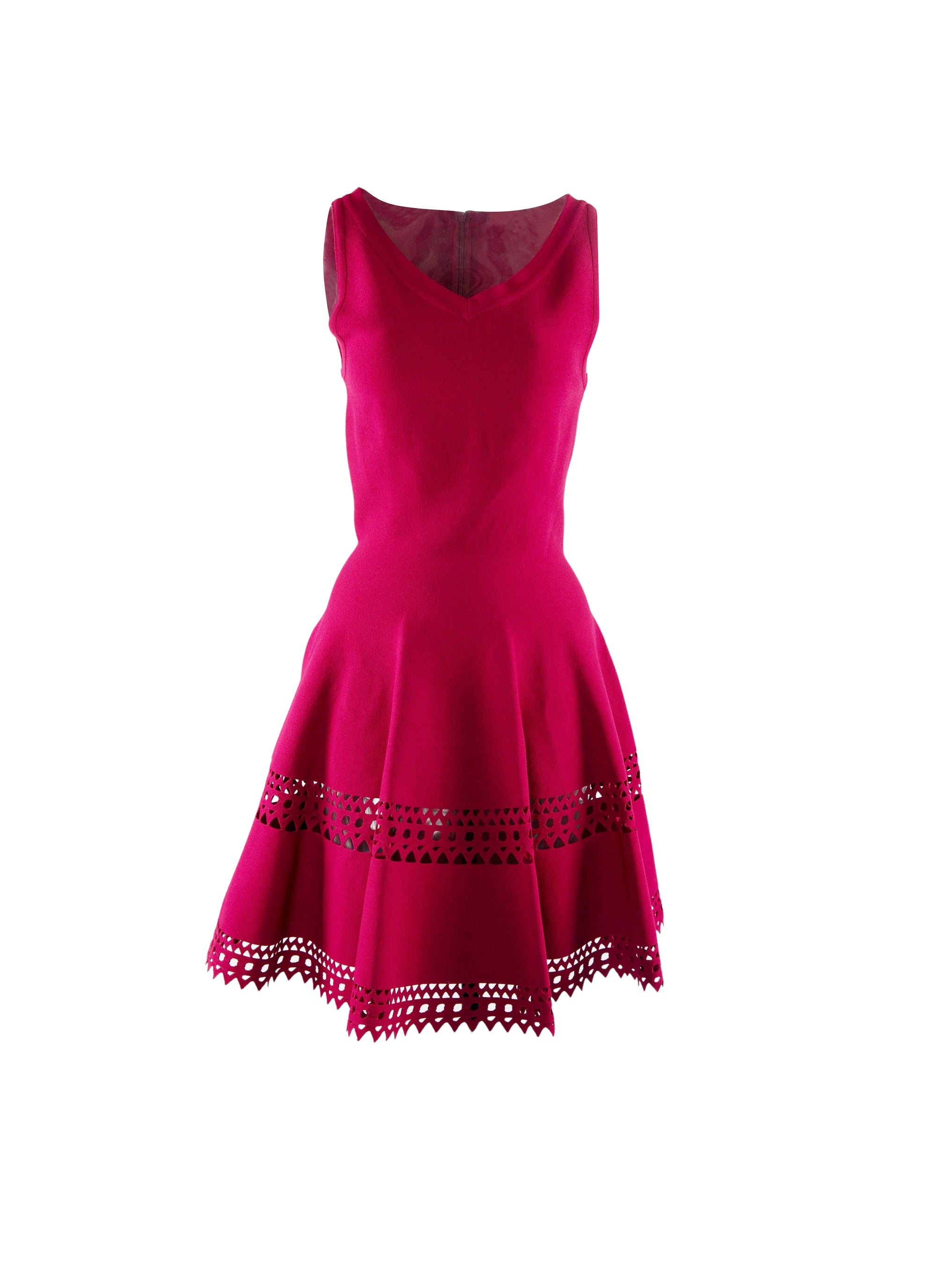 Skater dress with laser-cut hem - Purple
