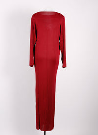 Dress with long crepe sleeves - Purple