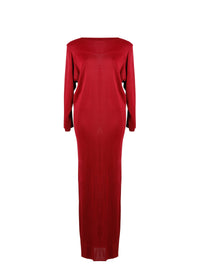 Dress with long crepe sleeves - Purple