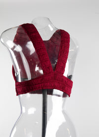 Sleeveless pleated crop top with swimmer back - Purple