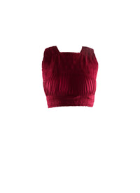 Sleeveless pleated crop top with swimmer back - Purple