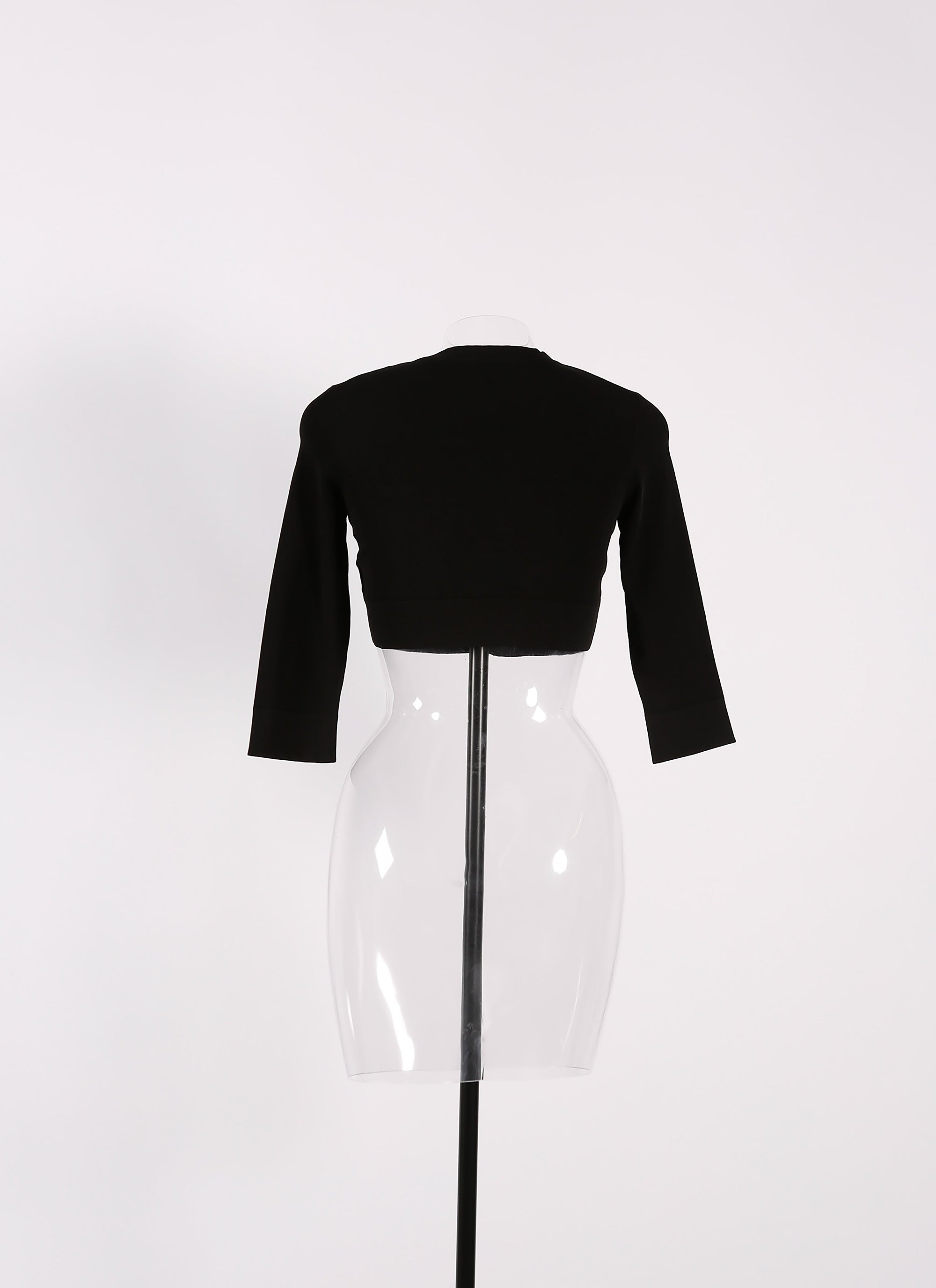 Long-sleeved knitted button-down cardigan - Charcoal Black