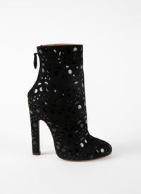 Bottines à plateforme en cuir vernis - Noir & Noir