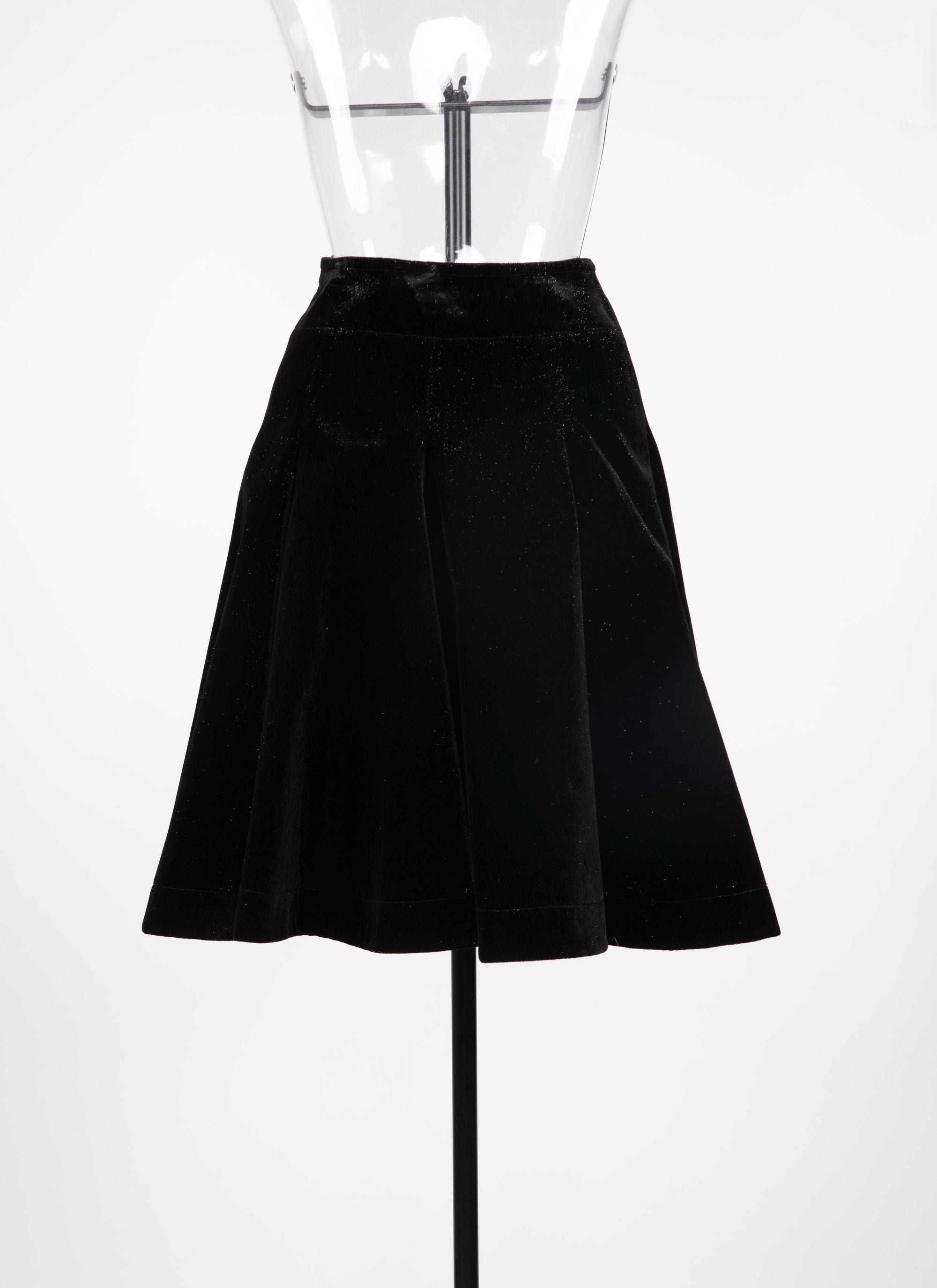 Plain skater skirt - Black Gloss