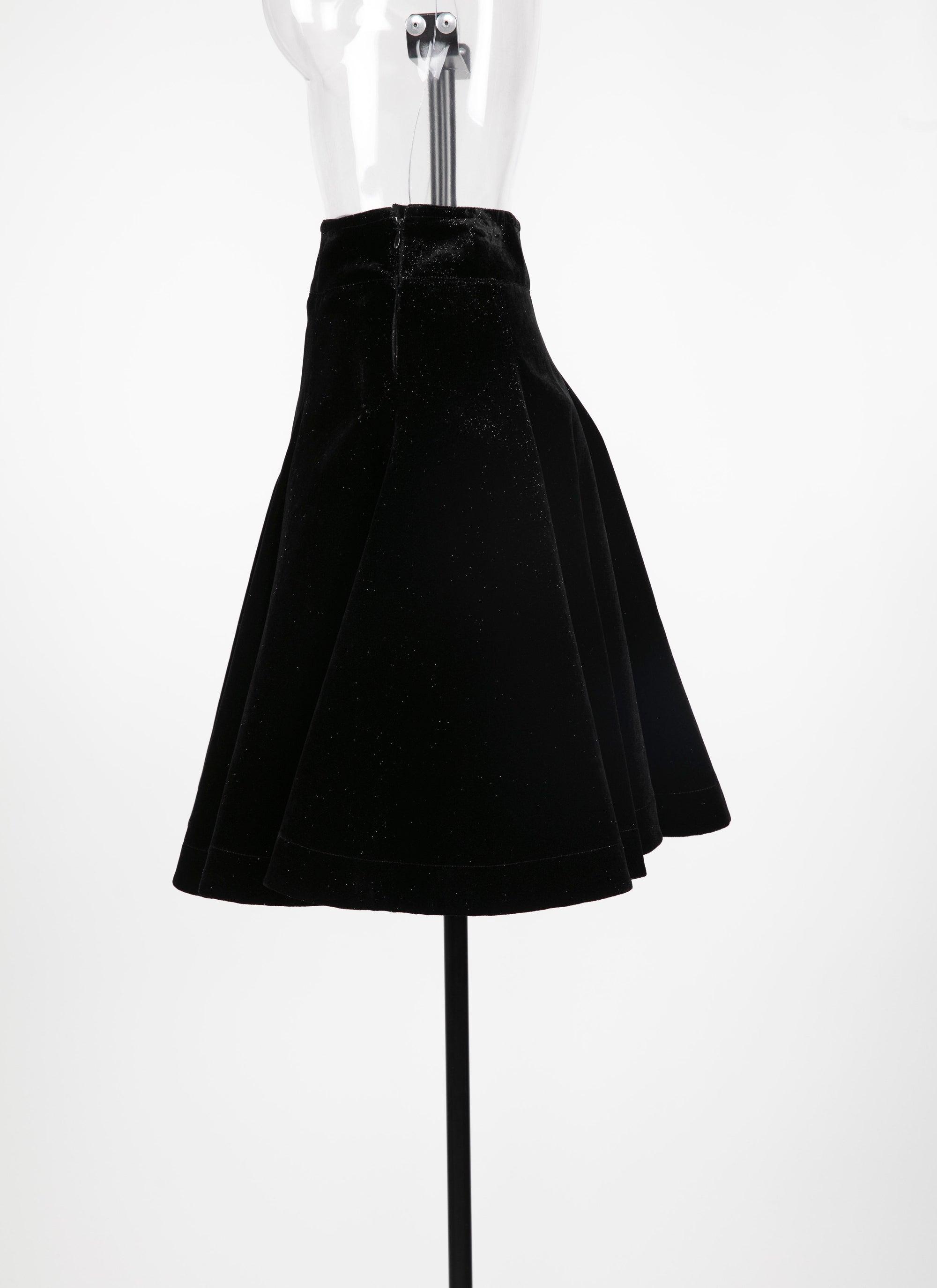 Plain skater skirt - Black Gloss