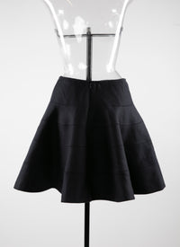 Reversible wool skater skirt - Dark Navy