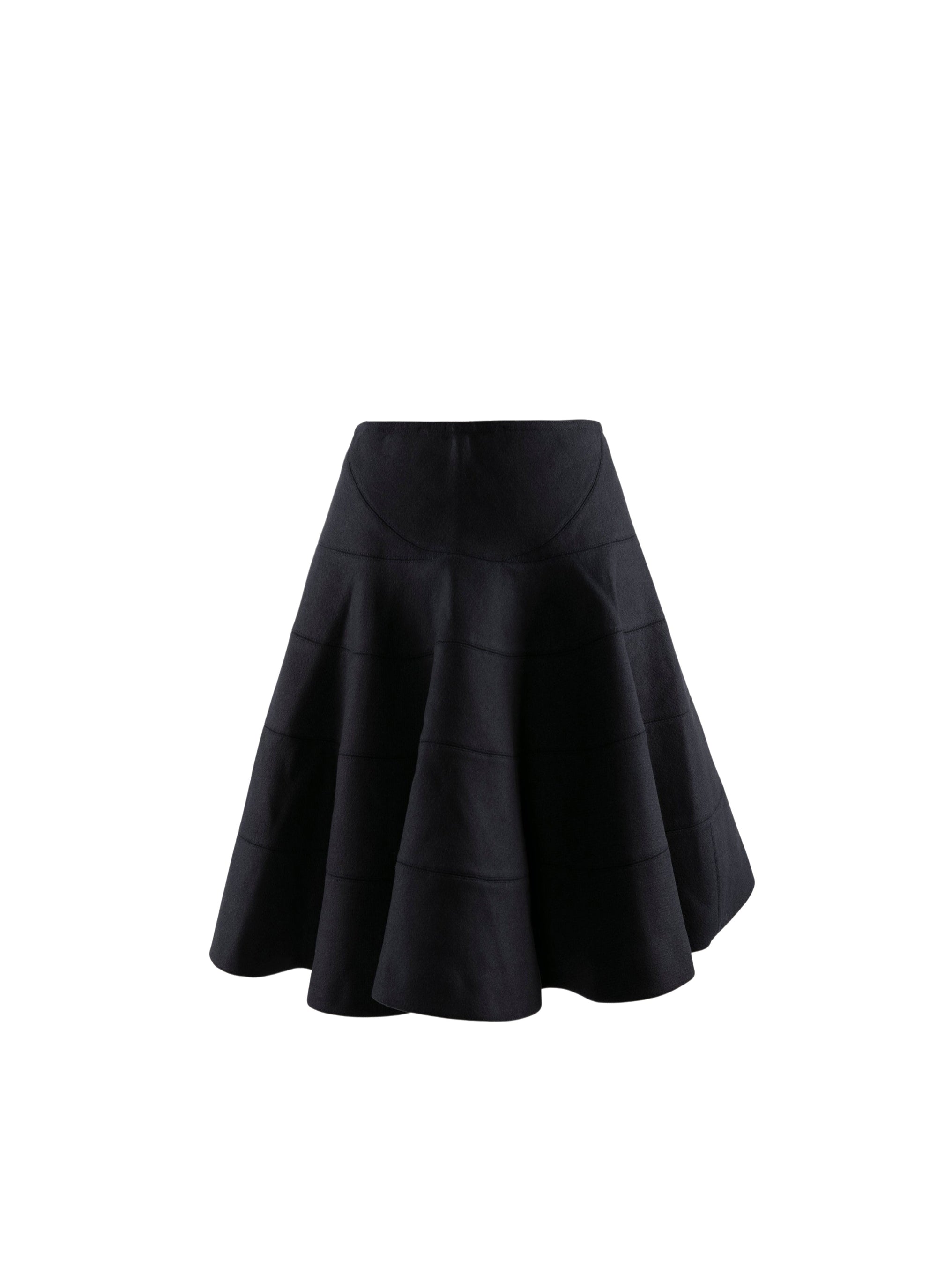 Reversible wool skater skirt - Dark Navy